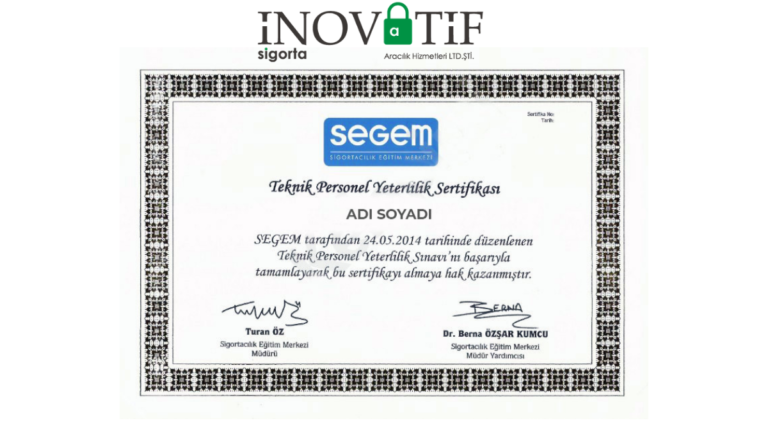 Segem Belgesi Nedir? Segem Sınav Takvimi 2024 - İnovatif Sigorta